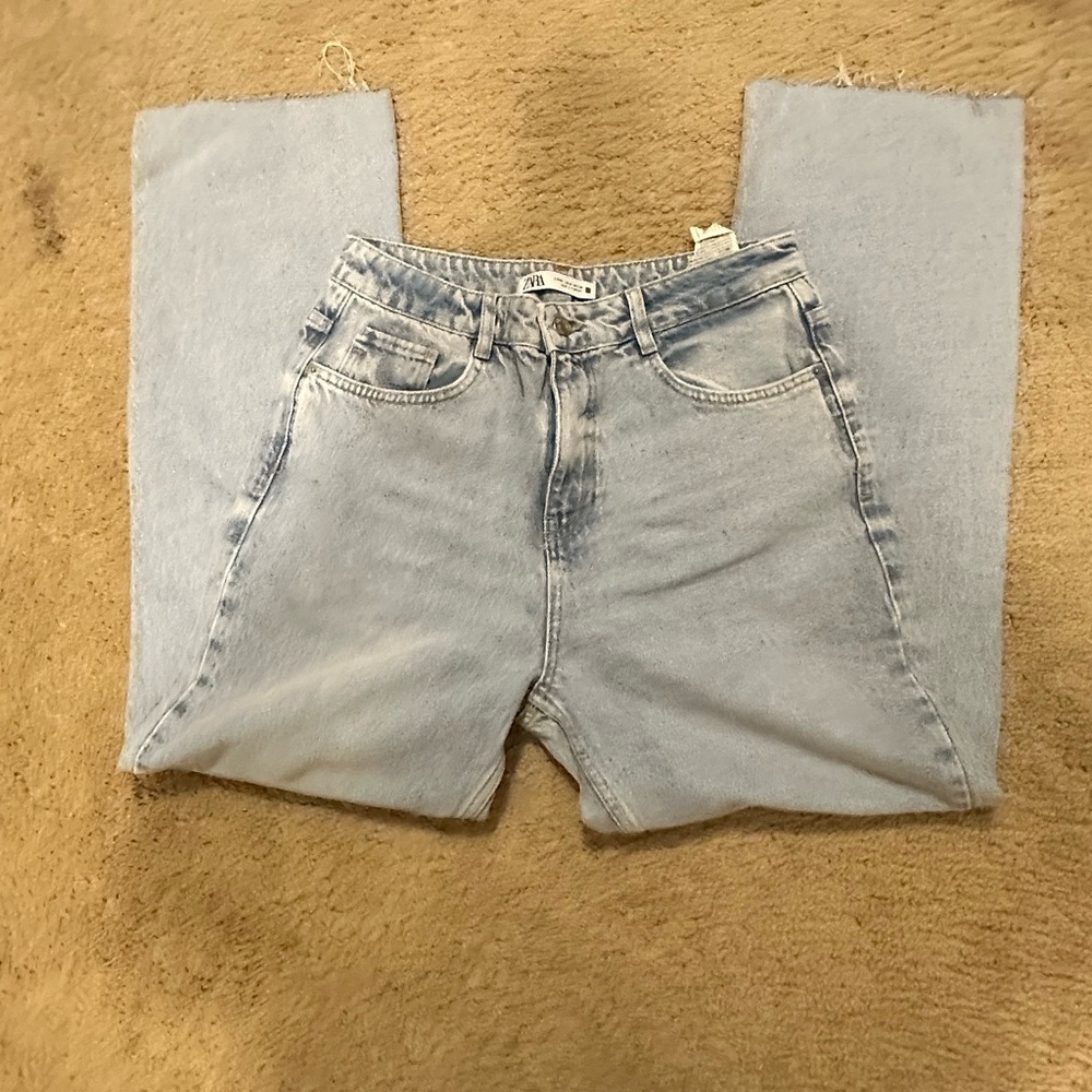Zara Sky Blue Ankle Jeans